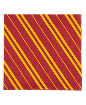 16 serviettes rayées rouge et jaune
