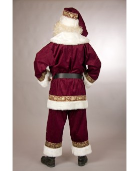 Costume père Noël luxe velours côtelé