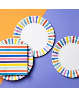 Assiettes Stripe Colorpop x8