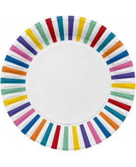 Assiettes Stripe Colorpop x8