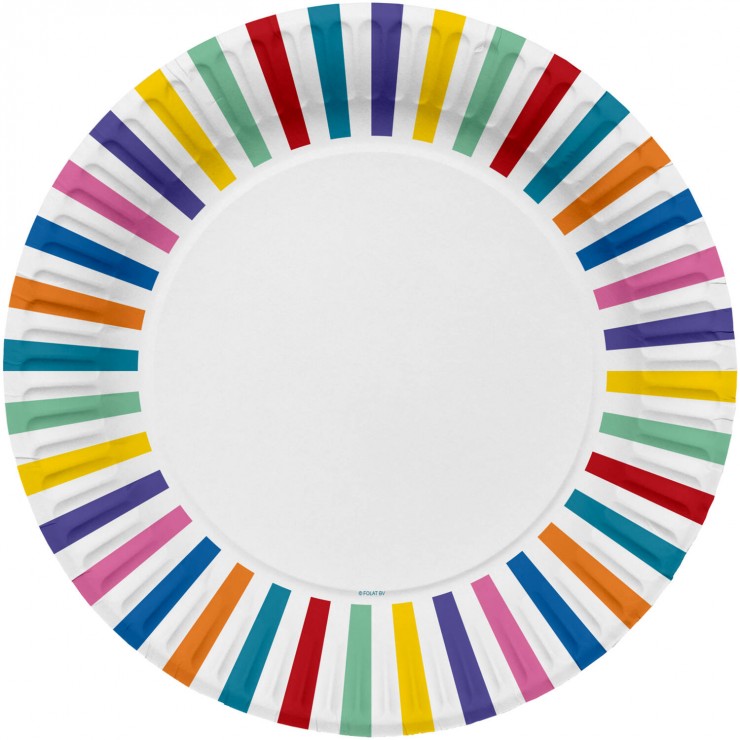 Assiettes Stripe Colorpop x8