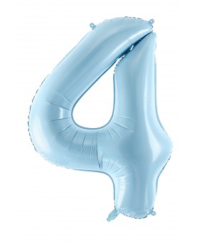 Ballon chiffre 4 bleu clair 86 cm