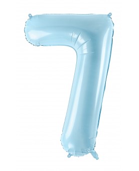 Ballon chiffre 7 bleu clair 86 cm