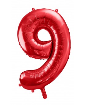 Ballon chiffre 9 rouge 86 cm