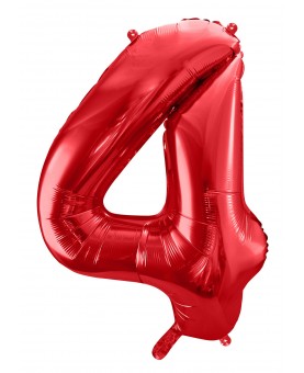 Ballon chiffre 4 rouge 86 cm