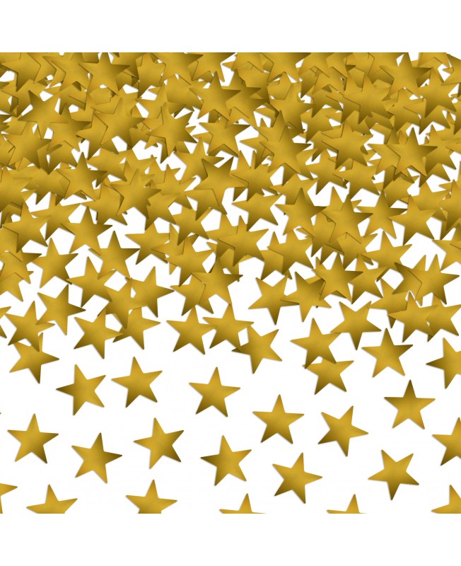 Confettis en bois étoiles dorées