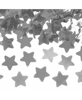Canon à confettis étoiles argentées 40 cm