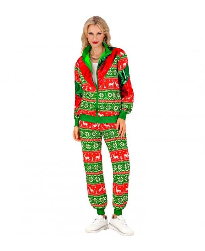 Costume moche de Noël vert et rouge