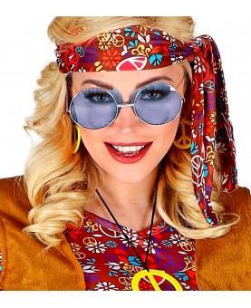 Lunettes hippie années 70 bleues