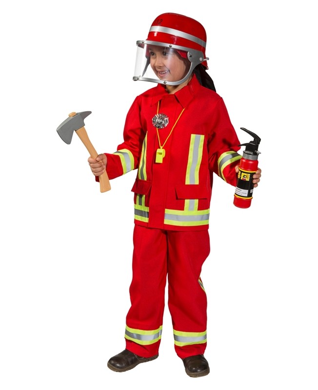 Déguisement pompier rouge
