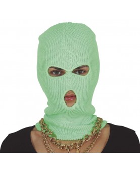 Cagoule braqueur vert fluo