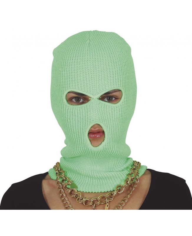 Cagoule braqueur vert fluo