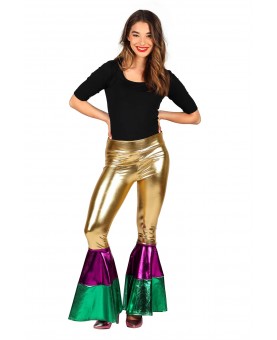 Pantalon femme disco métallisé