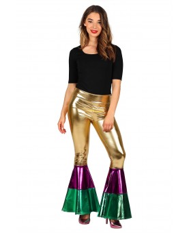 Pantalon femme disco métallisé