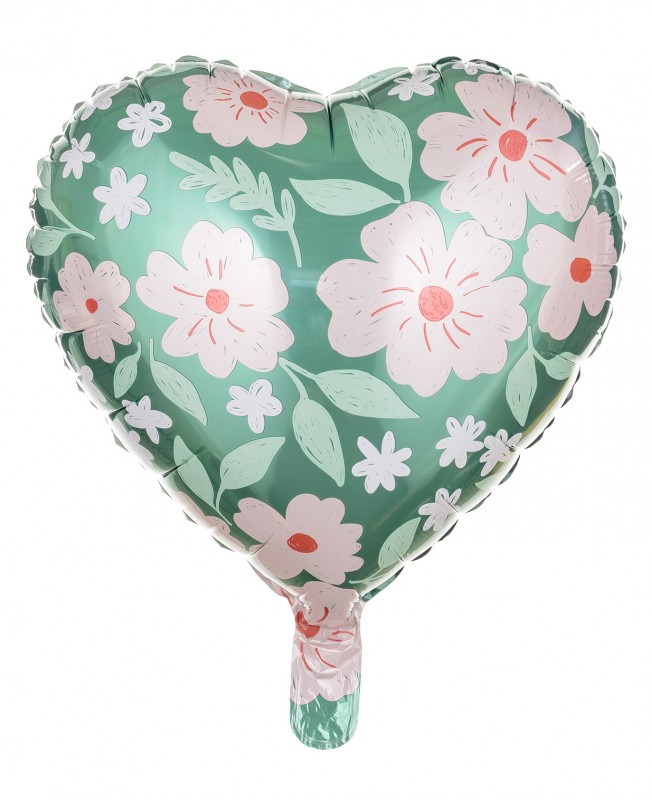 Ballon coeur fleuri