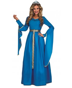 Costume princesse médiévale bleue adulte