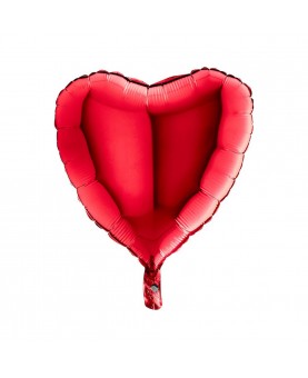 Ballon cœur rouge gonflé a l'hélium.