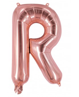 Ballon mylar lettre R rose gold 100 cm Gonflé à l'hélium