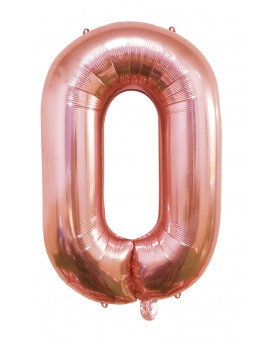Ballon mylar lettre O rose gold 100 cm Gonflé à l'hélium
