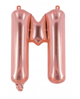 Ballon mylar lettre M rose gold 100 cm Gonflé à l'hélium
