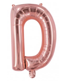 Ballon mylar lettre D rose gold 100 cm Gonflé à l'hélium