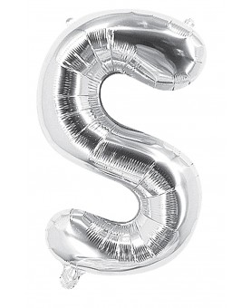 Ballon mylar lettre S argenté 100 cm Gonflé à l'hélium