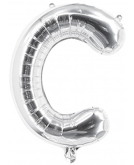 Ballon mylar lettre C argenté 100 cm Gonflé à l'hélium