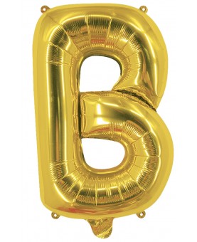 Ballon mylar lettre B doré 100 cm Gonflé à l'hélium