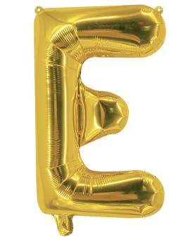 Ballon mylar lettre E doré 100 cm Gonflé à l'hélium
