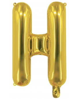 Ballon mylar lettre H doré 100 cm Gonflé à l'hélium