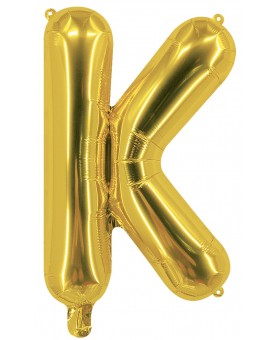 Ballon mylar lettre K doré 100 cm Gonflé à l'hélium