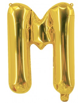 Ballon mylar lettre M doré 100 cm Gonflé à l'hélium