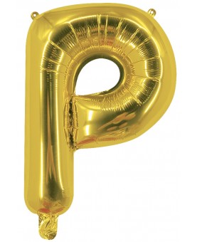 Ballon mylar lettre P doré 100 cm Gonflé à l'hélium