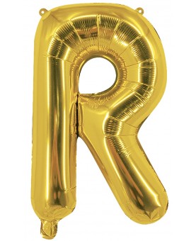 Ballon mylar lettre R doré 100 cm Gonflé à l'hélium