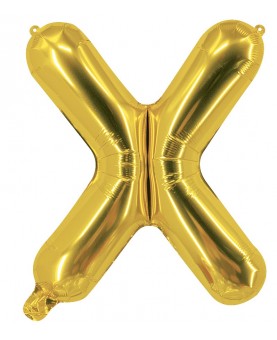 Ballon mylar lettre X doré 100 cm Gonflé à l'hélium