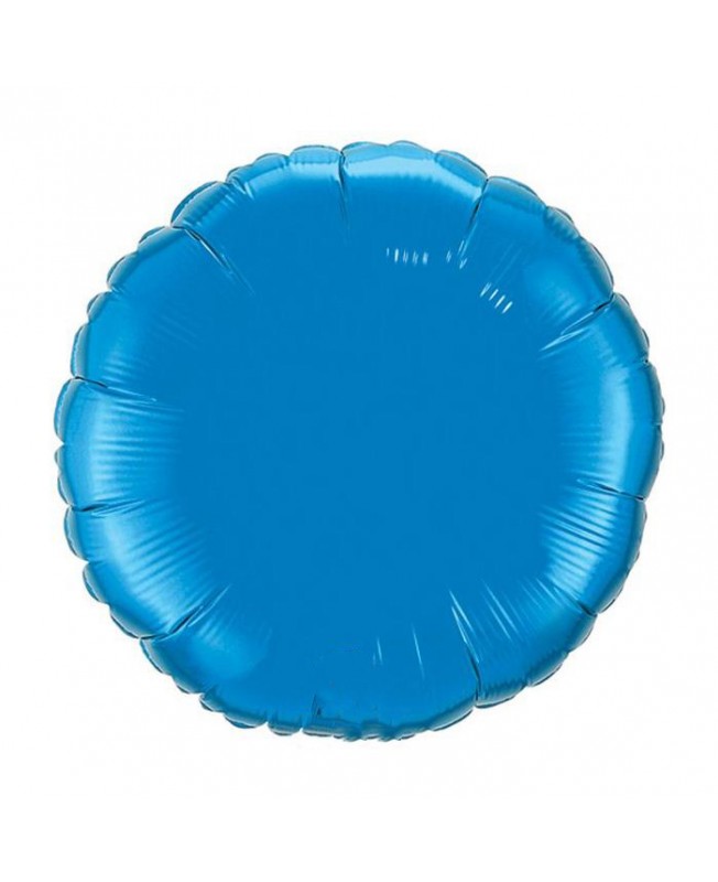 Ballon mylar rond bleu saphir