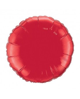 Ballon mylar rond rouge ruby