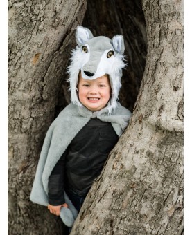 Cape loup gris enfant