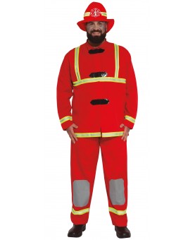 Costume pompier rouge adulte