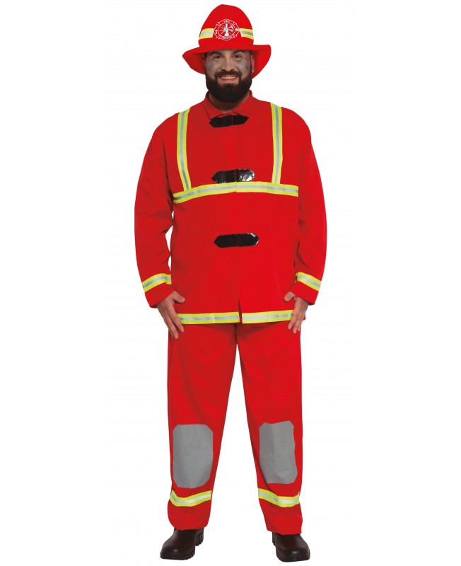 Costume pompier rouge adulte