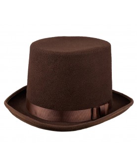 Chapeau haut de forme brun
