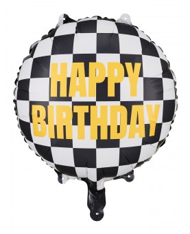 Ballon Happy birthday damier