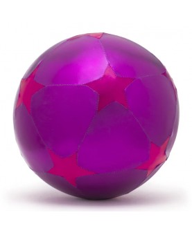 Ballon violet étoiles roses tissu 30 cm