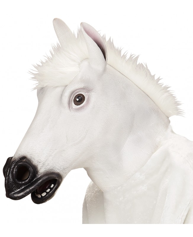 Masque cheval blanc avec crinière