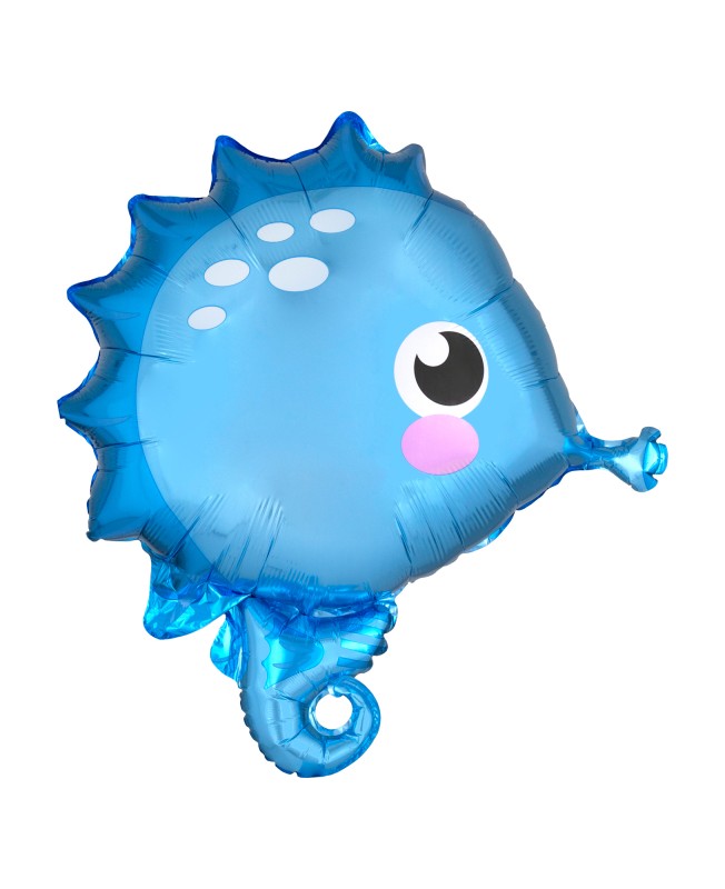 Ballon hippocampe bleu
