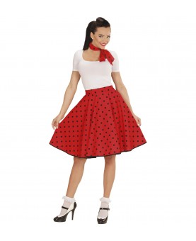 Jupe Rock'n roll 50's rouge