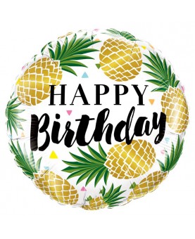 Ballon Happy Birthday ananas 45 cm