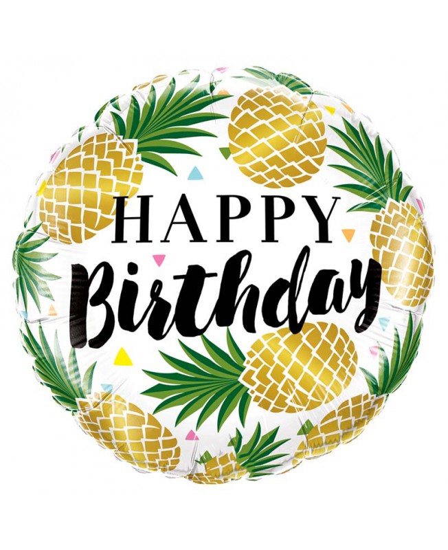 Ballon Happy Birthday ananas 45 cm