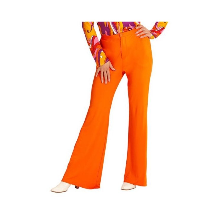 Pantalon femme disco orange