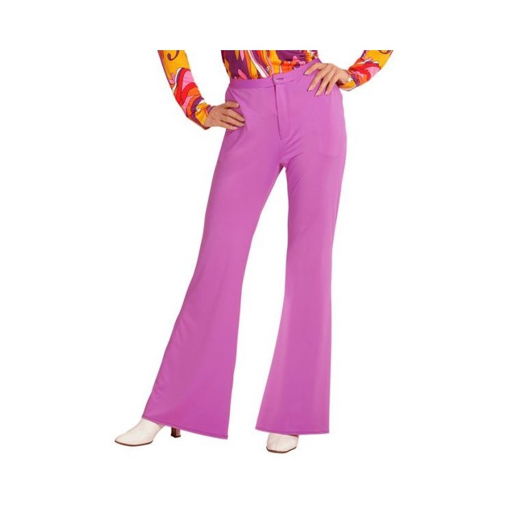 Pantalon femme disco lilas
